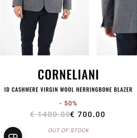 Corneliani Herringbone Blazer. 42r USA 52cm euro - Picture 9 of 9